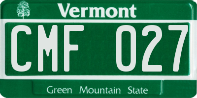 VT license plate CMF027