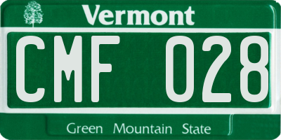 VT license plate CMF028
