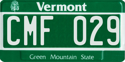 VT license plate CMF029