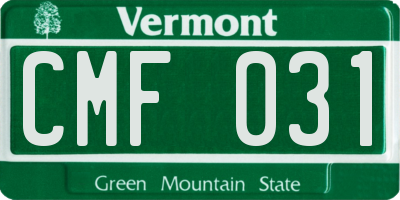 VT license plate CMF031