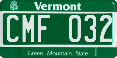 VT license plate CMF032