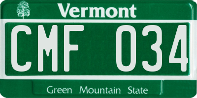 VT license plate CMF034