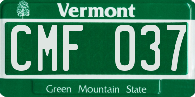 VT license plate CMF037