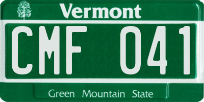 VT license plate CMF041