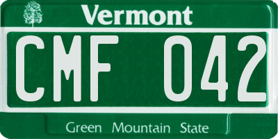 VT license plate CMF042