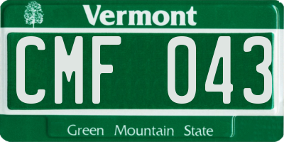 VT license plate CMF043