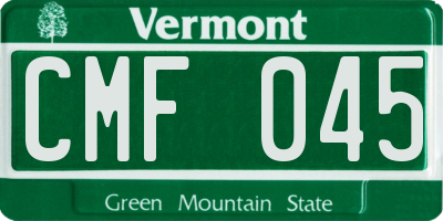 VT license plate CMF045
