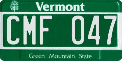 VT license plate CMF047