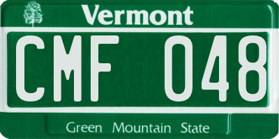 VT license plate CMF048