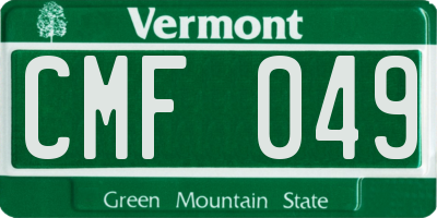 VT license plate CMF049