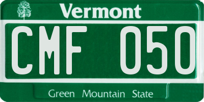 VT license plate CMF050