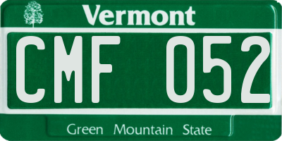 VT license plate CMF052