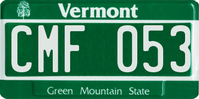 VT license plate CMF053