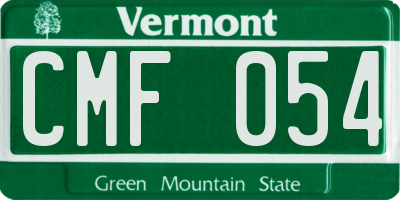 VT license plate CMF054