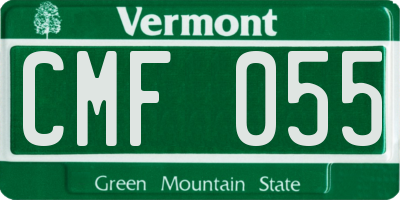 VT license plate CMF055