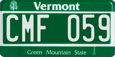 VT license plate CMF059