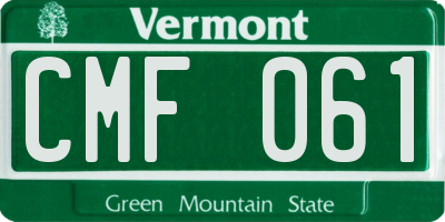 VT license plate CMF061