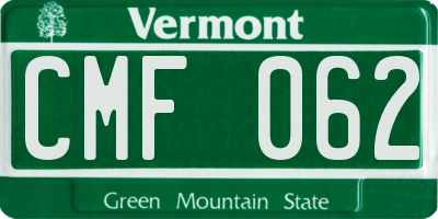 VT license plate CMF062