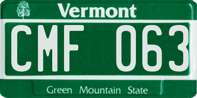 VT license plate CMF063