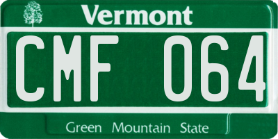 VT license plate CMF064
