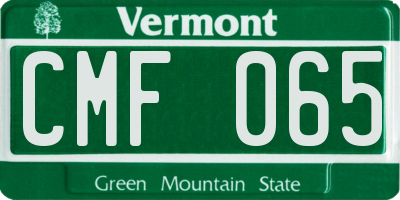VT license plate CMF065
