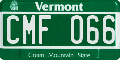 VT license plate CMF066