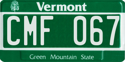 VT license plate CMF067