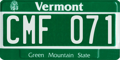 VT license plate CMF071