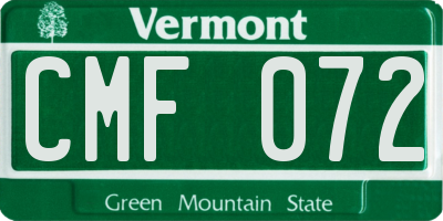 VT license plate CMF072