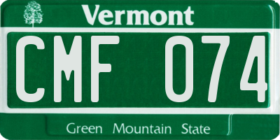 VT license plate CMF074