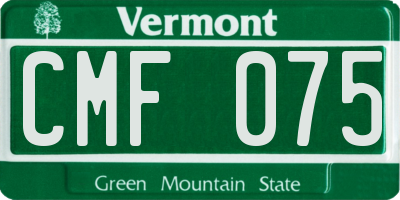 VT license plate CMF075
