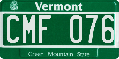 VT license plate CMF076