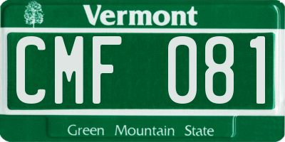 VT license plate CMF081