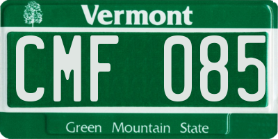 VT license plate CMF085
