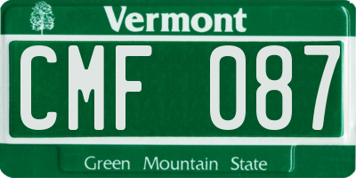 VT license plate CMF087
