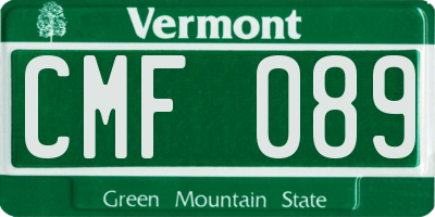 VT license plate CMF089