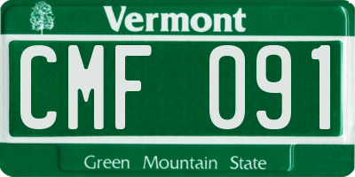 VT license plate CMF091