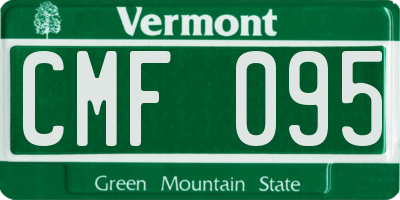 VT license plate CMF095