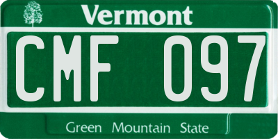 VT license plate CMF097