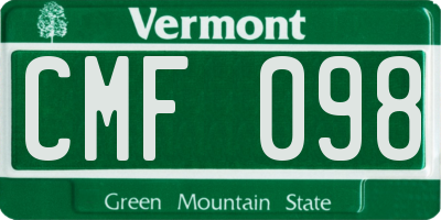 VT license plate CMF098