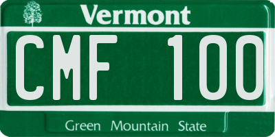 VT license plate CMF100
