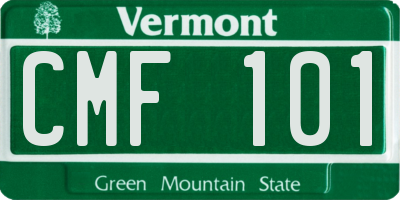 VT license plate CMF101