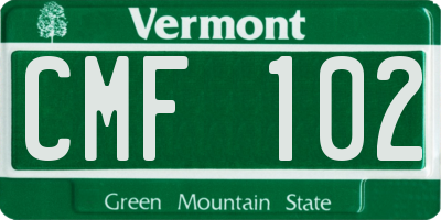 VT license plate CMF102