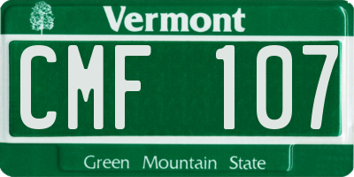 VT license plate CMF107