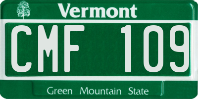 VT license plate CMF109