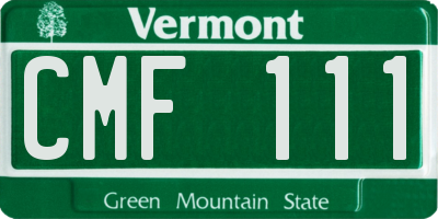 VT license plate CMF111