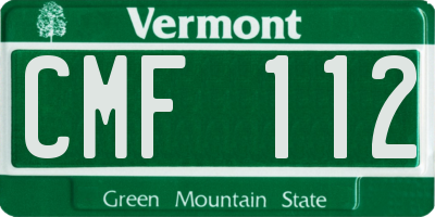 VT license plate CMF112