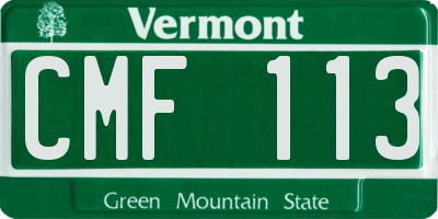 VT license plate CMF113