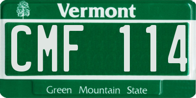 VT license plate CMF114