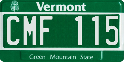 VT license plate CMF115
